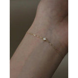 925 Silver Zircon Chain Bracelet Minimalist Jewelry