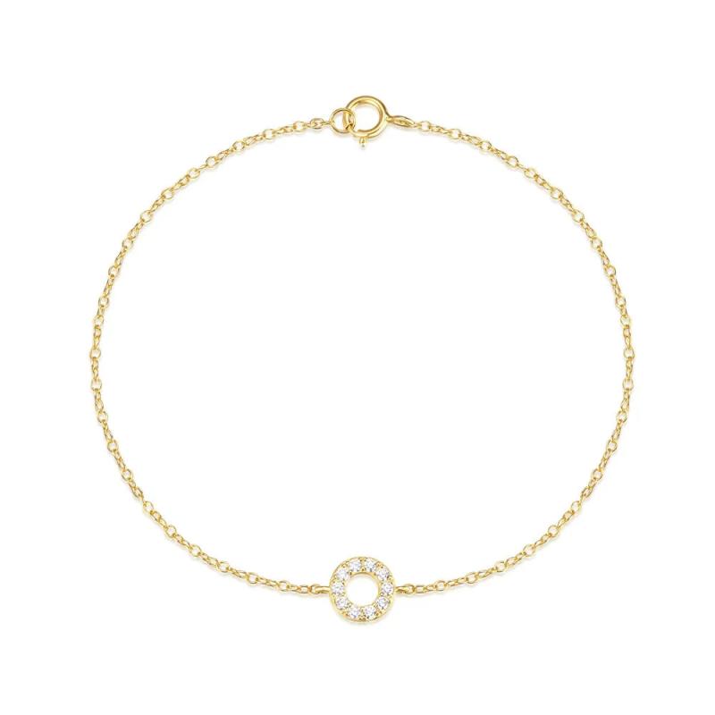 925 Silver Circle CZ Bracelet Women Xmas Party Jewelry