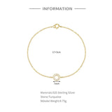 925 Silver Circle CZ Bracelet Women Xmas Party Jewelry