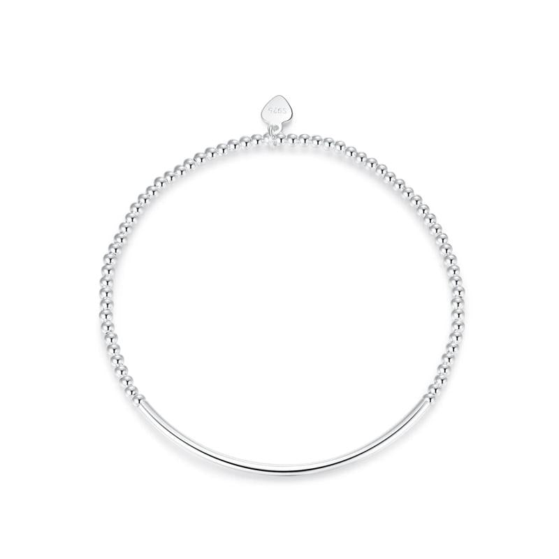 925 Silver Elastic Beads Bracelets Stackable Fine Jewelry Women