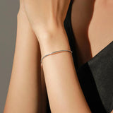 925 Silver Elastic Beads Bracelets Stackable Fine Jewelry Women
