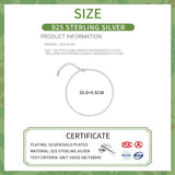 925 Silver Sparkle Chain Bracelet Anklet Women Fine Jewelry