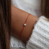 925 Silver Couple Bracelet Geometric Zircon Weaving Rope Women Christmas Gift