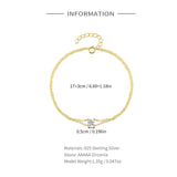 925 Silver Bracelets Minimalist Zircon Double Layer Single Zircon Couple Jewelry