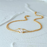 925 Silver Bracelets Minimalist Zircon Double Layer Single Zircon Couple Jewelry