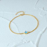 Sterling Silver Sky Sapphire Bracelet Minimalist Design Fine Jewelry