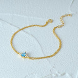 Sterling Silver Sky Sapphire Bracelet Minimalist Design Fine Jewelry