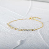 925 Silver Zircon Star Charm Bracelet Stackable
