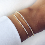 925 Silver Zircon Star Charm Bracelet Stackable
