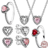 925 Silver Heart Series Jewelry Set for Women