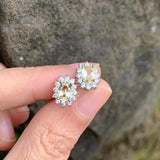 5*3MM Citrine Stud Earrings 925 Silver Vintage Gift Jewelry