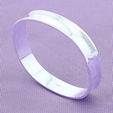 925 Silver Square Round Cuff Bracelet High Charm Jewelry