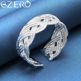 925 Sterling Silver Braided Bangle Bracelet for Women Wedding Party Jewelry