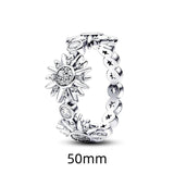 925 Silver Two-tone Sun Crystal Ring Earring