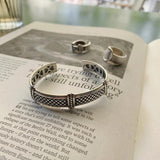 925 Sterling Silver Vintage Woven Mesh Heart Interior Bracelet