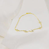 S925 Sterling Silver Bralelets For Women Minimalist Lucky Flower Zircon
