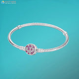 925 Silver Charm Bracelet Dazzling Elegance Clasp Snake Chain