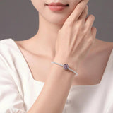 925 Silver Charm Bracelet Dazzling Elegance Clasp Snake Chain