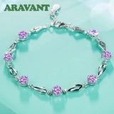 925 Silver Zircon Bracelet Chains Charm Jewelry