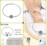 925 Silver Butterfly Safety Chain Bracelet Evil Eye Flower Clasp Bangle