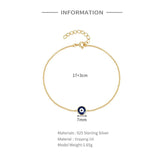 925 Silver Evil Eye Charm Bracelet Enamel Women's Jewelry Wedding Party