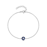 925 Silver Evil Eye Charm Bracelet Enamel Women's Jewelry Wedding Party