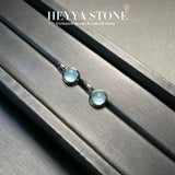 Natural Aquamarine Hook Earrings 925 Silver Fine Jewelry Classic Style
