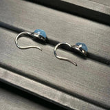 Natural Aquamarine Hook Earrings 925 Silver Fine Jewelry Classic Style