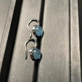 Natural Aquamarine Hook Earrings 925 Silver Fine Jewelry Classic Style