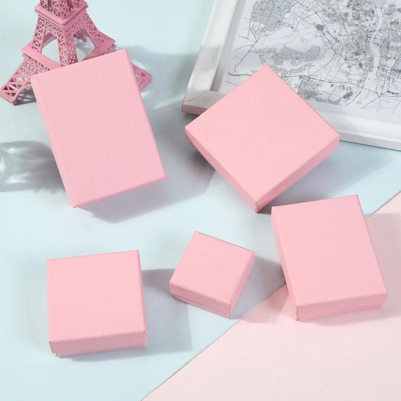5pcs Gray Pink Jewelry Set Gift Boxes With Sponge Inside
