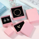 5pcs Gray Pink Jewelry Set Gift Boxes With Sponge Inside