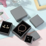 5pcs Gray Pink Jewelry Set Gift Boxes With Sponge Inside