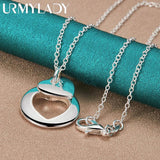925 Silver Heart Buckle Pendant Necklace 16-30 Inch