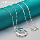 925 Silver Heart Buckle Pendant Necklace 16-30 Inch