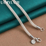 925 Silver Heart 18 Inch Pendant Necklace for Women