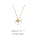 925 Silver Bee Necklace Women Pendant Neck Mother's Jewelry