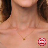 925 Silver Bee Necklace Women Pendant Neck Mother's Jewelry
