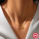 925 Silver Bee Necklace Women Pendant Neck Mother's Jewelry