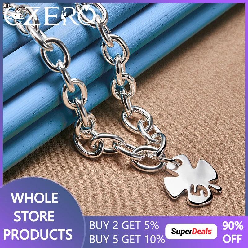 925 Silver Lucky Number 5 Pendant Necklace Wedding Party Charm Jewelry