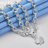 925 Silver Lucky Number 5 Pendant Necklace Wedding Party Charm Jewelry