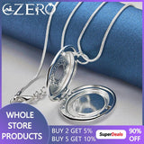 925 Sterling Silver Oval Photo Frame Pendant Necklace