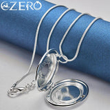925 Sterling Silver Oval Photo Frame Pendant Necklace