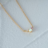 Opal Necklace 925 Sterling Silver Zircon Engagement Wedding Gift