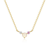 Opal Necklace 925 Sterling Silver Zircon Engagement Wedding Gift