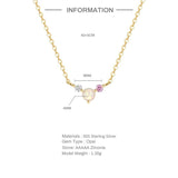 Opal Necklace 925 Sterling Silver Zircon Engagement Wedding Gift