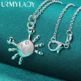 925 Silver Crab Pendant Necklace for Women Wedding Gift Jewelry