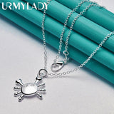 925 Silver Crab Pendant Necklace for Women Wedding Gift Jewelry