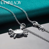 925 Silver Crab Pendant Necklace for Women Wedding Gift Jewelry
