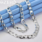 925 Silver Necklace Men 16/18/20/22/24 Inch 8MM Chain Wedding Engagement Charm