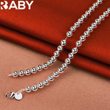 925 Silver Smooth Beads Ball Chain Necklaces Wedding Jewelry